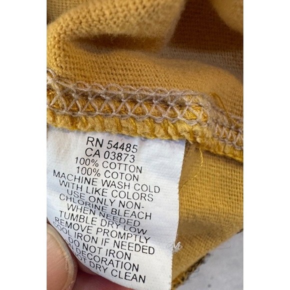 Vintage Y2K Grunge Preppy American Eagle Shirt Long Sleeve SML Yellow - Picture 6 of 7